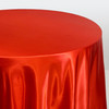 132 Inch Round Satin Tablecloth Red Side