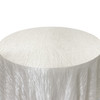 90 Inch Round Crinkle Taffeta Tablecloth Ivory Top