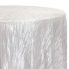 90 Inch Round Crinkle Taffeta Tablecloth White Side