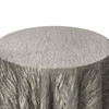 90 Inch Round Crinkle Taffeta Tablecloth Dark Silver top