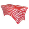  Stretch Spandex 6 Ft Rectangular Table Cover Polka Dot Red/White