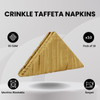 20 Inch Crinkle Taffeta Cloth Napkins Gold features