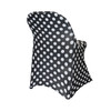 Stretch Spandex Folding Chair Covers Black and White Polka Dot  side view