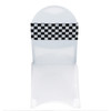 10 Pack Stretch Spandex Chair Bands Black and White Checkered