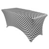 Stretch Spandex 6 Ft Rectangular Table Cover Black and White Checkered