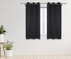 42 X 63 Inch Blackout Polyester Curtains with Grommets Black - 2 Panels