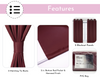 52 X 63 Inch Blackout Polyester Curtains with Grommets Burgundy - Features