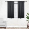 42 X 45 Inch Blackout Polyester Curtains with Rod Pocket Black - 2 Panels