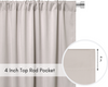 42 X 45 Inch Blackout Polyester Curtains with Rod Pocket Beige - Rod Pocket