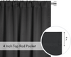 42 X 63 Inch Blackout Polyester Curtains with Rod Pocket Black - Rod Pocket