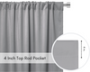 52 X 84 Inch Blackout Polyester Curtains with Rod Pocket Gray - Rod Pockets