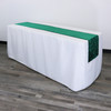 14 x 108 Inch Velvet Table Runner Emerald Green on rectangular table