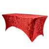 Velvet Spandex 6 Ft Rectangular Table Cover Red