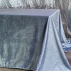 90 x 132 Inch Rectangular Royal Velvet Tablecloth Dusty Blue Side Drop