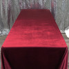 90 x 156 Inch Rectangular Royal Velvet Tablecloth Burgundy Top