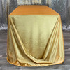 90 x 156 Inch Rectangular Royal Velvet Tablecloth Gold Side View