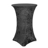 Velvet Spandex 30 Inch Highboy Cocktail Round Table Cover Black