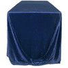 90 x 132 Inch Rectangular Crushed Velvet Tablecloth Navy Blue corner Side
