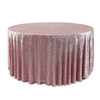 120 Inch Round Crushed Velvet Tablecloth Dusty Rose