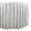 120 Inch Round Crushed Velvet Tablecloth White