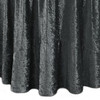 132 Inch Round Crushed Velvet Tablecloth Black Seam