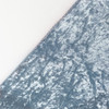 132 Inch Round Crushed Velvet Tablecloth Dusty Blue Hem