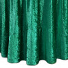 132 Inch Round Crushed Velvet Tablecloth Emerald Green Seam