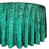 132 Inch Round Crushed Velvet Tablecloth Emerald Green Drape