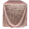 90 x 156 Inch Rectangular Crushed Velvet Tablecloth Blush Side