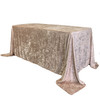 90 x 156 Inch Rectangular Crushed Velvet Tablecloth Champagne