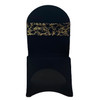 Spandex Black Chair Bands With Gold Marbling