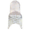 Stretch Spandex Banquet Chair Cover White With Gold Marbling Front