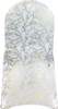 Stretch Spandex Banquet Chair Cover White With Gold Marbling Back