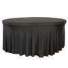 Stretch Spandex 6 ft Round Wavy Draping Table Cover Black