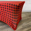 Stretch Spandex 8 Ft Rectangular Table Cover Red Buffalo Plaid Side Corner