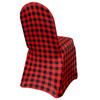 Stretch Spandex Banquet Chair Cover Red Buffalo Plaid Side