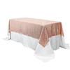 60 x 102 inch Rectangular Glitz Sequin On Mesh Tablecloth Blush