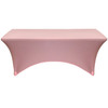 Stretch Spandex 8 ft Rectangular Table Cover Dusty Rose Front