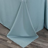 90 x 156 Inch Rectangular Polyester Tablecloth Dusty Blue Corner