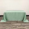 90 x 132 Inch Rectangular Polyester Tablecloth Mint Front