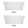 Stretch Spandex 8 ft x 18 Inches Rectangular Classroom Table Cover White front and back