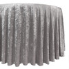 120 Inch Round Crushed Velvet Tablecloth Dark Silver Drape