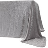 90 x 132 Inch Rectangular Crushed Velvet Tablecloth Dark Silver Corner