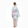 Kimono Silk Bridesmaid Floral Robe Mint back