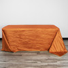 90 x 132 inch Rectangular Crinkle Taffeta Tablecloths Burnt Orange front