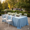 Rectangular Crinkle Taffeta Tablecloth Light Blue lifestyle