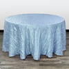 132 Inch Round Crinkle Taffeta Tablecloth Light Blue