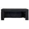8 ft Fitted Polyester Rectangular Tablecloth Open Back Black