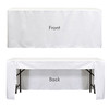 6 ft Fitted Polyester Rectangular Tablecloth Open Back White before and after