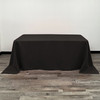 90 x 132 inch Rectangular Polyester Tablecloths Black Front